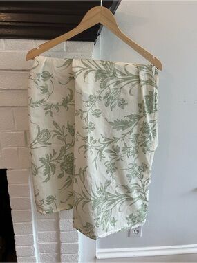Laura Ashley Green Floral Print Pillow Sham on Cream